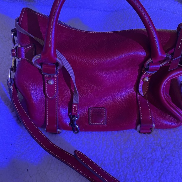 Dooney and bourke red satchel bag
